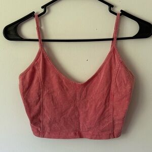 American Eagle Outfitters Cropped Tank Top Faded Red Medium